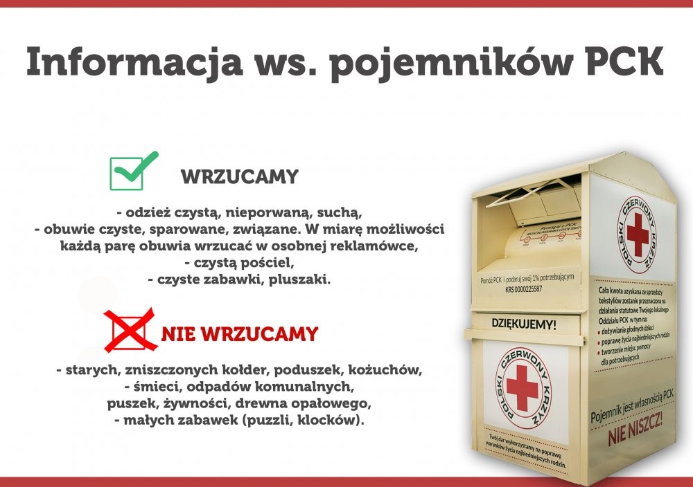 Przypominamy, co należy wrzucać a co nie do pojemników na odzież używaną 