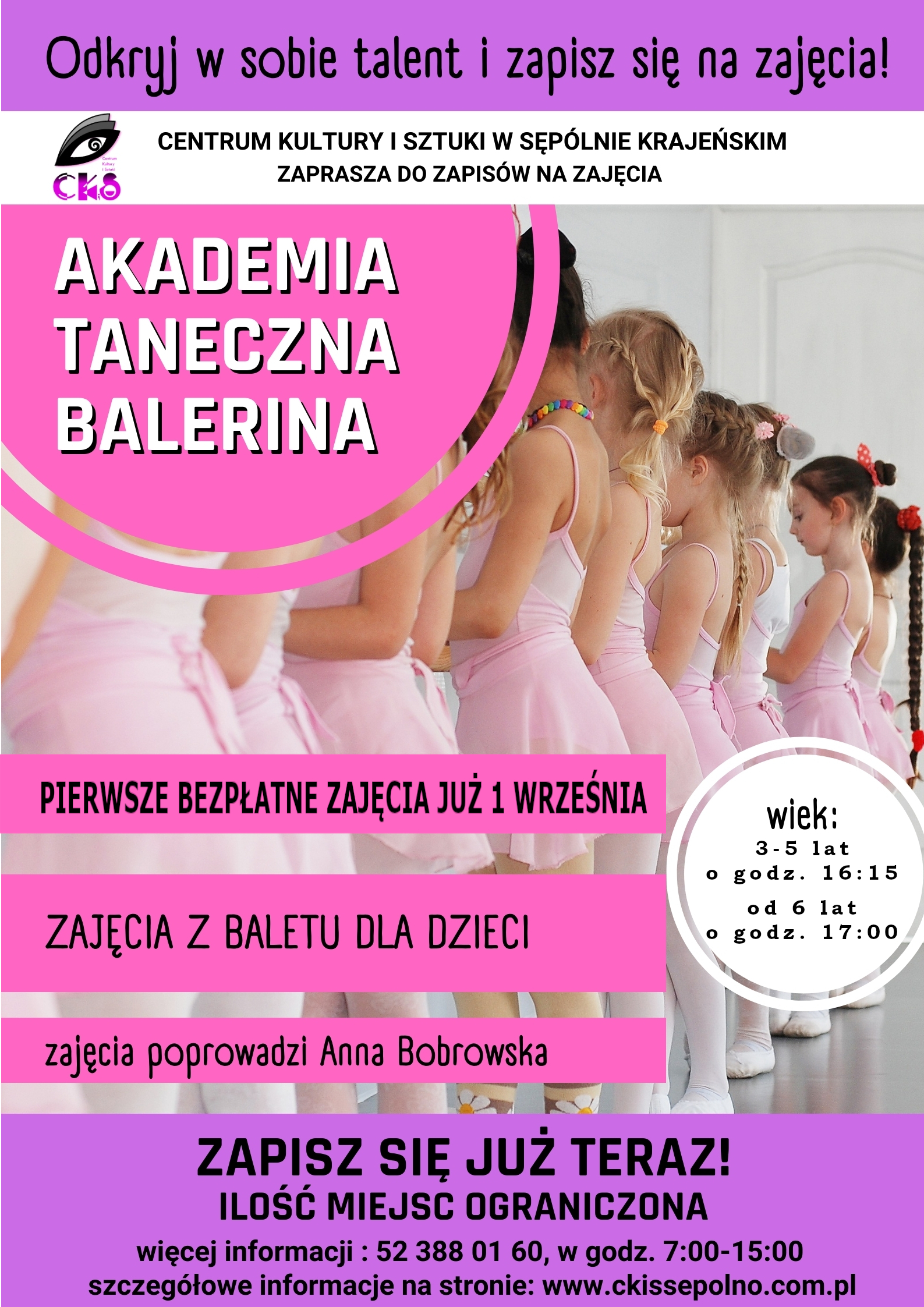 Akademia Taneczna Balerina – zapisy na nowy sezon! Akademia Taneczna Balerina – zapisy na nowy sezon!